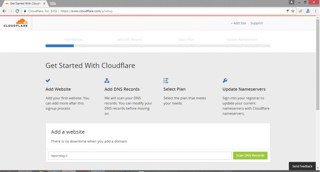 اضافه نمودن آدرس وب سایت