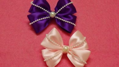 ایده ساخت روبان پاپیون مو با مروارید