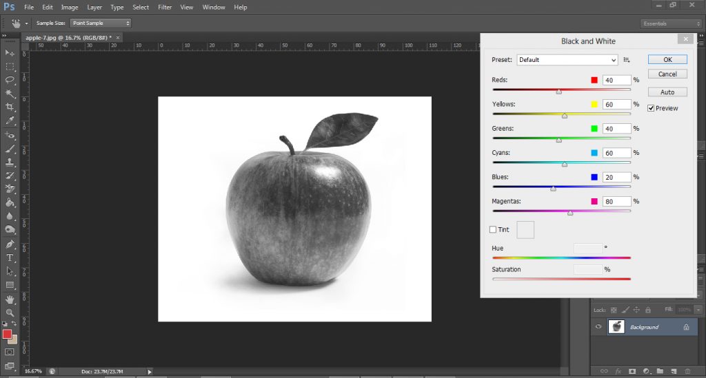 سیاه و سفید کردن عکس رنگی در فتوشاپ به کمک Black & White