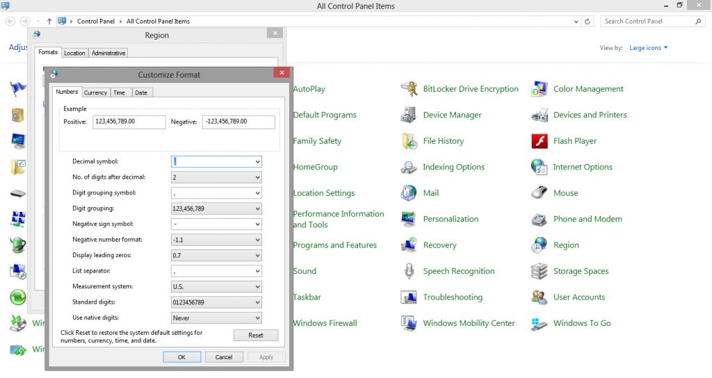 پنجره Customize Format