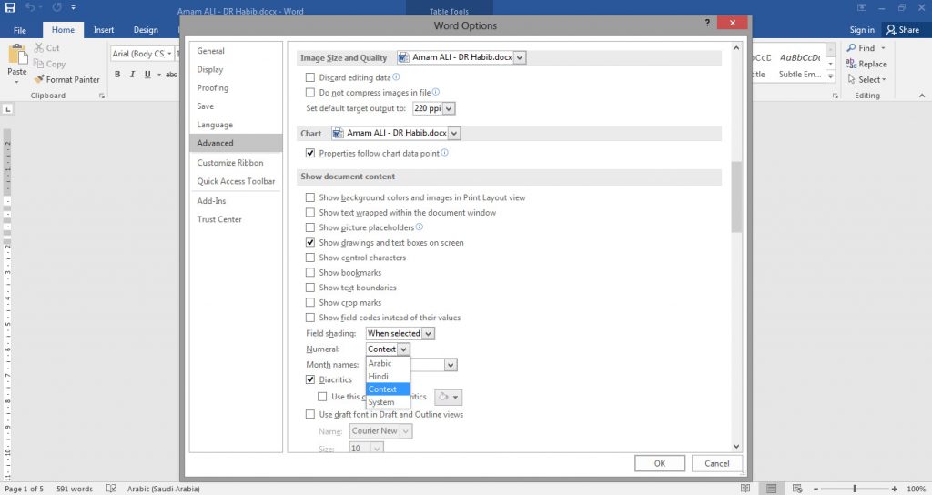 فارسی کردن اعداد در Word