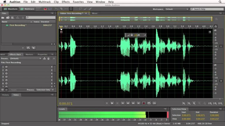 adobe audition recording no sound