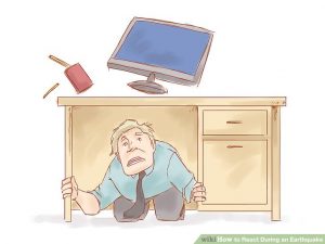 در زمان زلزله و در خانه، فراموش نکنید که بخواب، بپوشان و صبر کن.
