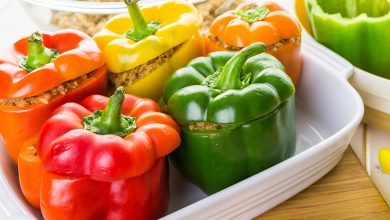طرز پخت فلفل دلمه ای شکم پر