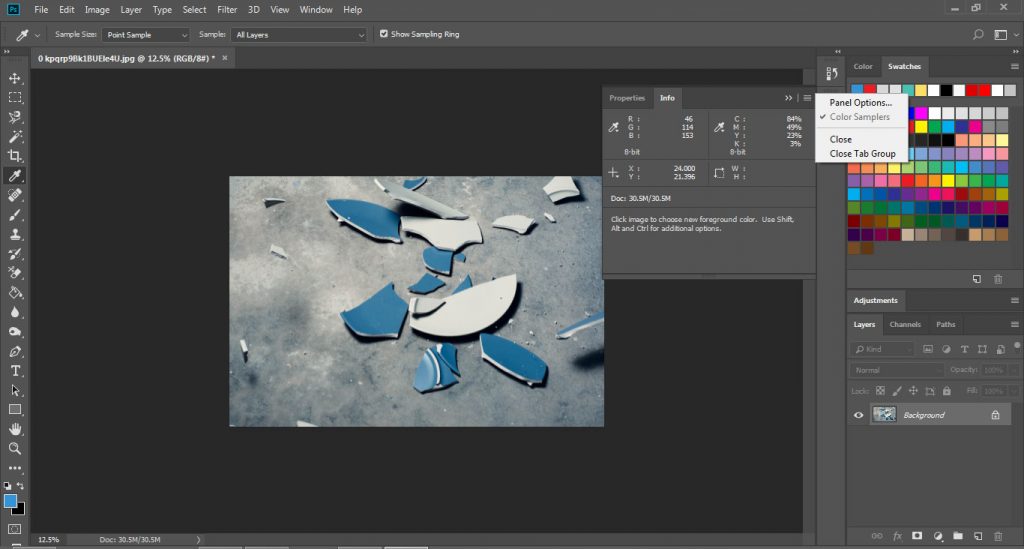 پنل Info در فتوشاپ